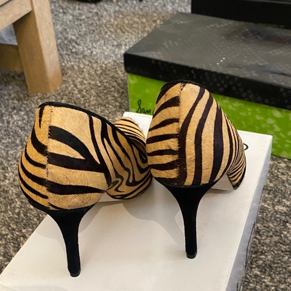 Zebra Print Calf Hair Heels - Picture 6 of 10